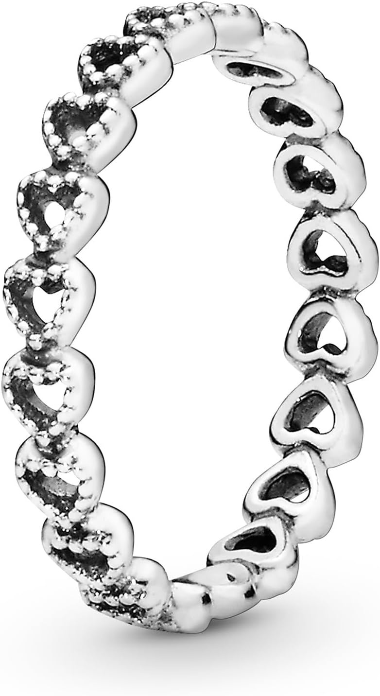 image:imagePandora Band of Hearts Ring Stackable Ring for Women Gift for Her Sterling Silver With Gift Box