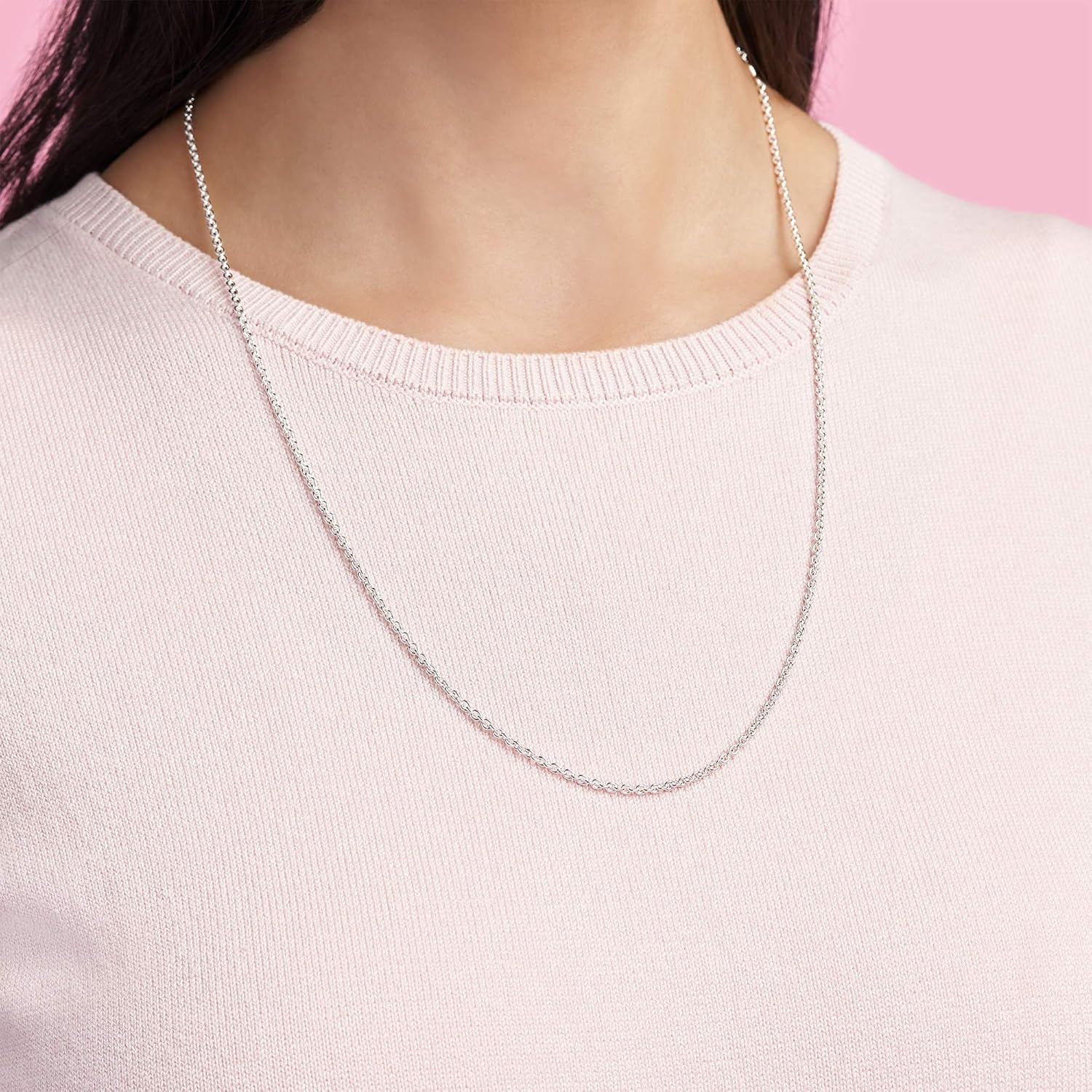 image:imagePandora Cable Chain Necklace Classic Chain Necklace with Lobster Clasp Gift for Her Sterling Silver Adjustable Necklace With Gift Box236