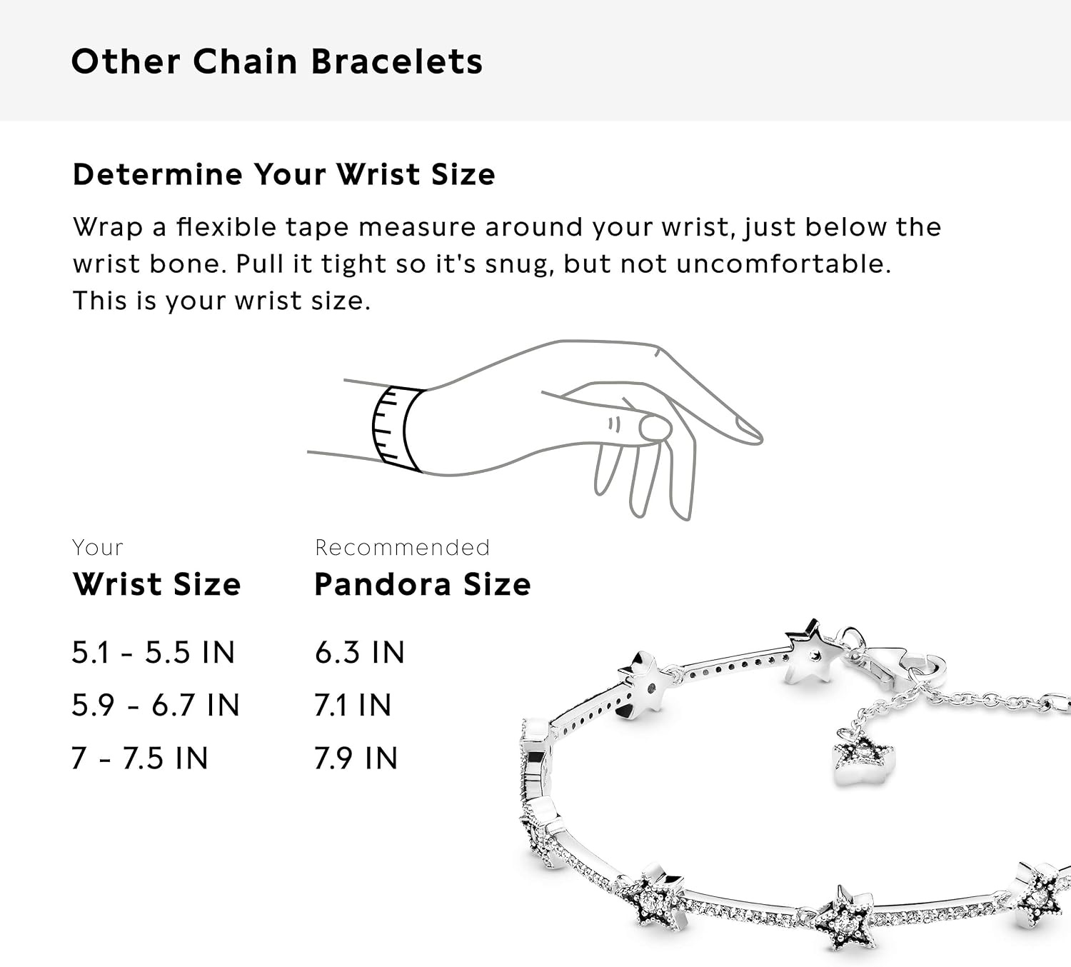 image:imagePandora Celestial Stars Bracelet Gift for Her Sterling Silver amp Cubic Zirconia Bracelet for Women With Gift Box63 Inches