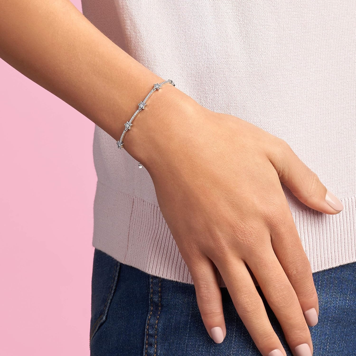 image:imagePandora Celestial Stars Bracelet Gift for Her Sterling Silver amp Cubic Zirconia Bracelet for Women With Gift Box71 Inches