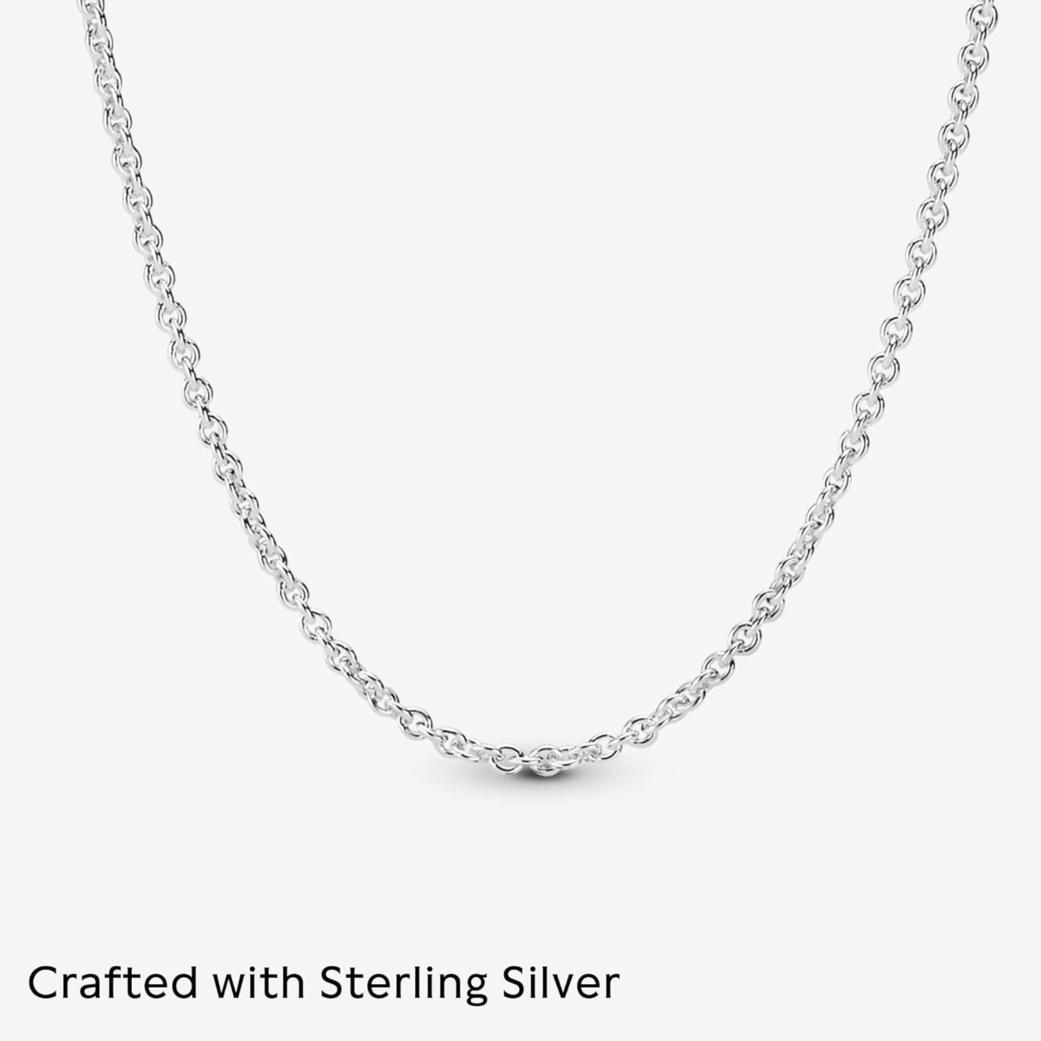 image:imagePandora Classic Cable Chain Necklace Thin Necklace Chain with Lobster Clasp Great Gift for Women Sterling Silver Adjustable Chain Necklace Comes with Gift Box315 inches