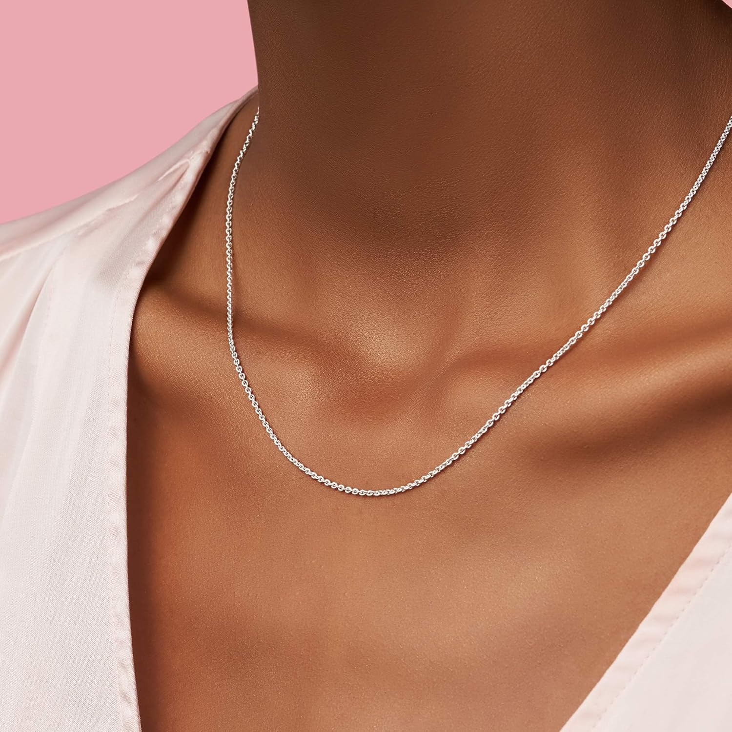 image:imagePandora Classic Cable Chain Necklace Thin Necklace Chain with Lobster Clasp Great Gift for Women Sterling Silver Adjustable Chain Necklace Comes with Gift Box315 inches