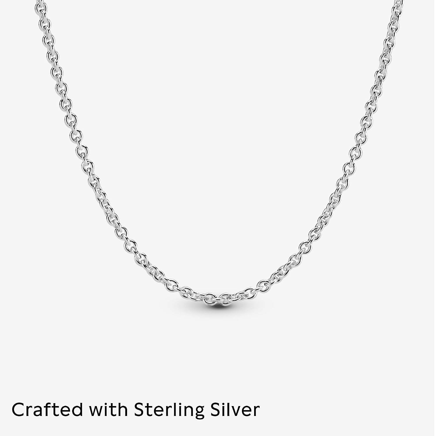 image:imagePandora Classic Cable Chain Necklace Thin Necklace Chain with Lobster Clasp Great Gift for Women Sterling Silver Adjustable Chain Necklace Comes with Gift Box354 inches