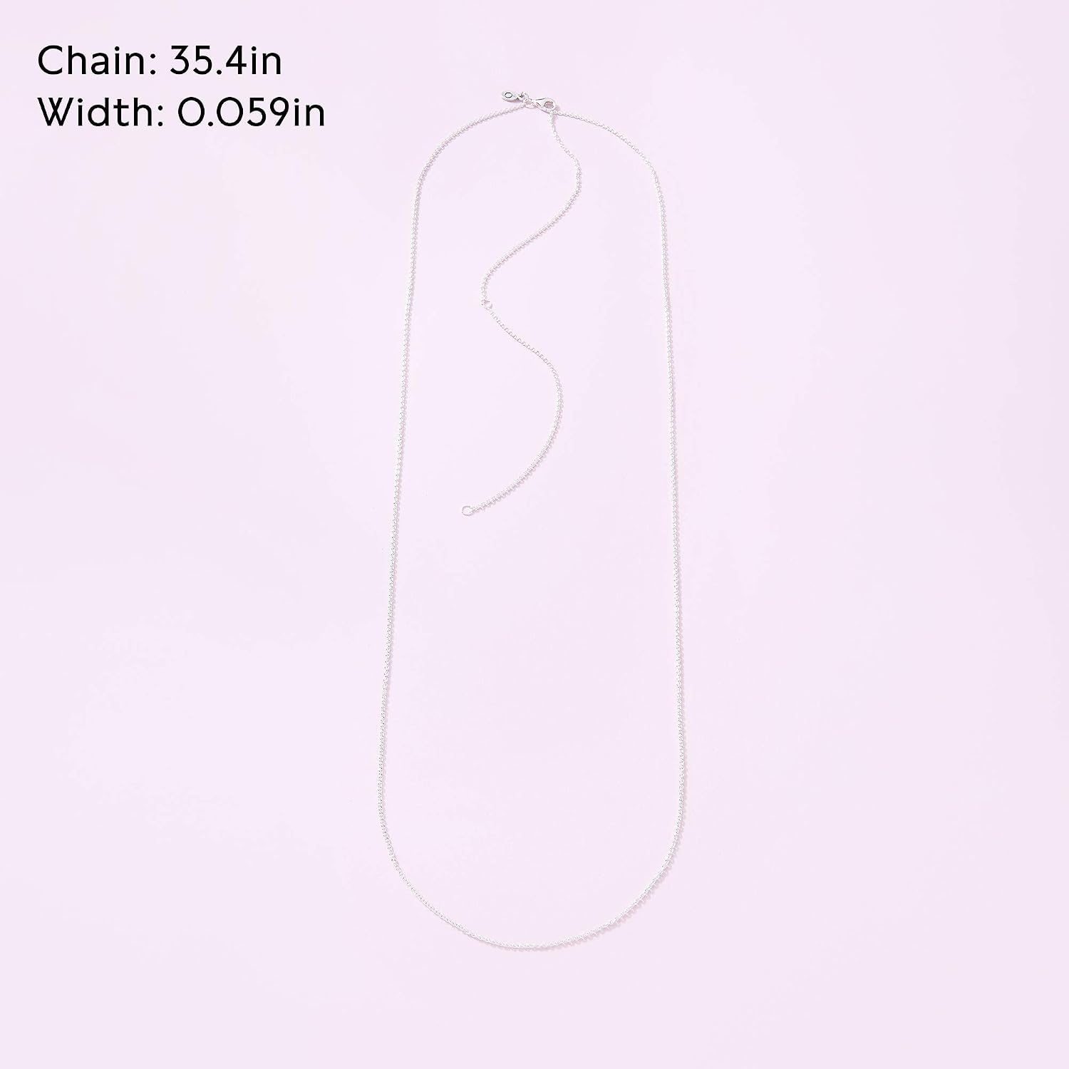 image:imagePandora Classic Cable Chain Necklace Thin Necklace Chain with Lobster Clasp Great Gift for Women Sterling Silver Adjustable Chain Necklace Comes with Gift Box354 inches
