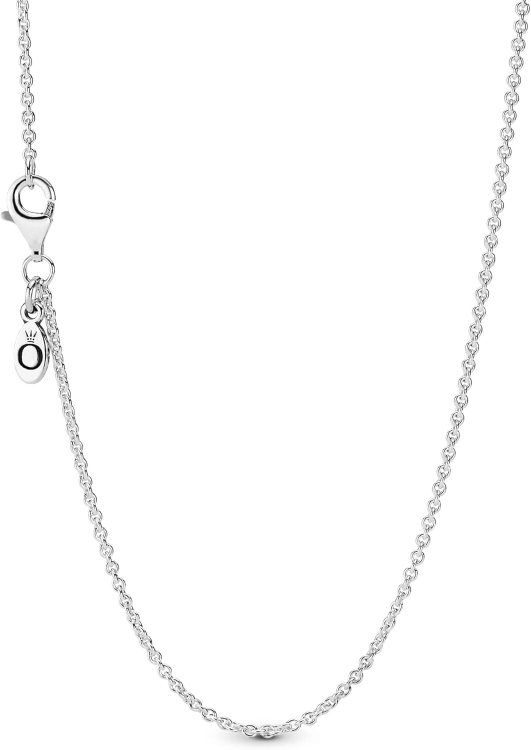 image:imagePandora Classic Cable Chain Necklace Thin Necklace Chain with Lobster Clasp Great Gift for Women Sterling Silver Adjustable Chain Necklace Comes with Gift Box315 inches