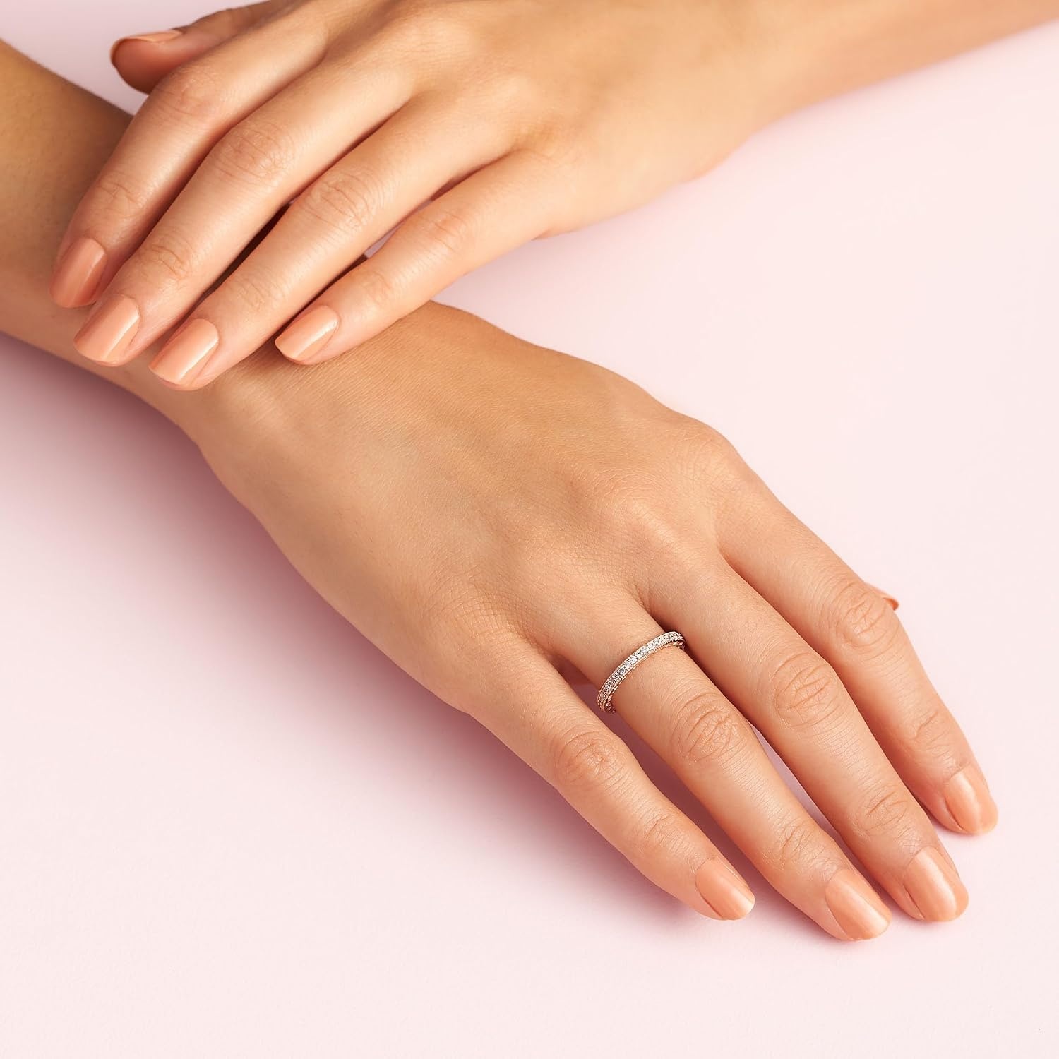 image:imagePandora Halo Sparkle amp Hearts Ring Ring for Women with Cubic Zirconia Layering or Stackable Ring Gift for Her With Gift BoxRose Gold