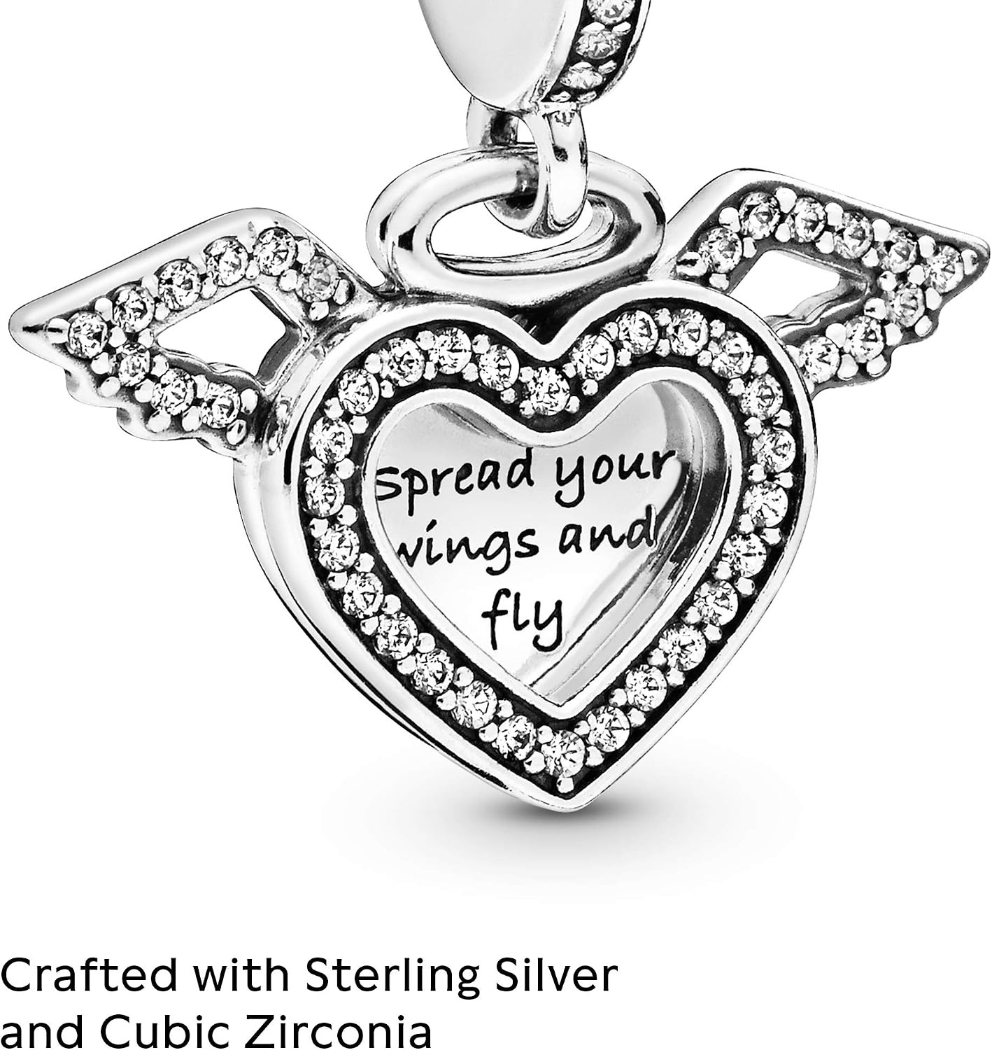 image:imagePandora Hearts amp Angel Wings Dangle Charm Compatible with Pandora Moments Gift for Her Made with Sterling Silver amp Cubic Zirconia with Gift Box