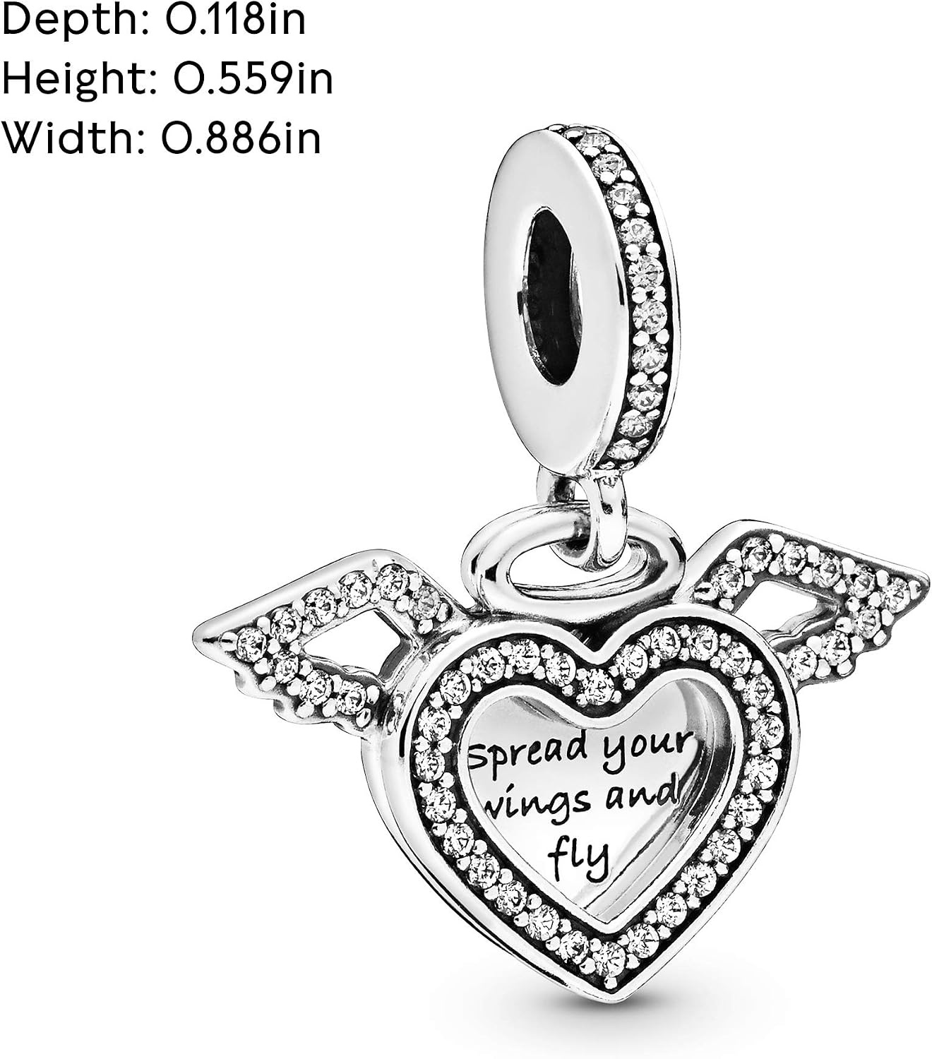 image:imagePandora Hearts amp Angel Wings Dangle Charm Compatible with Pandora Moments Gift for Her Made with Sterling Silver amp Cubic Zirconia with Gift Box