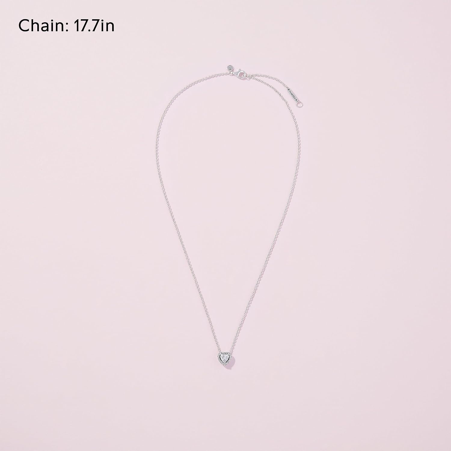 image:imagePandora Jewelry Elevated Heart Cubic Zirconia Necklace in Sterling Silver 177 No Box