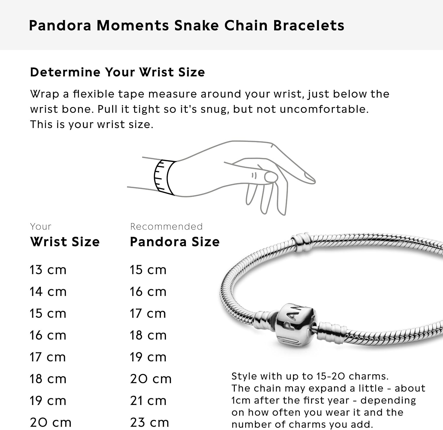 image:imagePandora Jewelry Iconic Moments Snake Chain Charm Bracelet79 Inches
