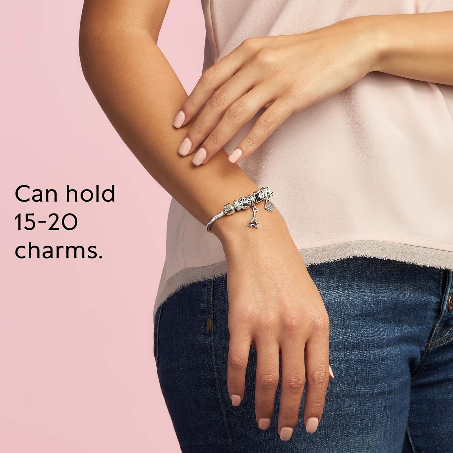 image:imagePandora Jewelry Iconic Moments Snake Chain Charm Bracelet9 Inches