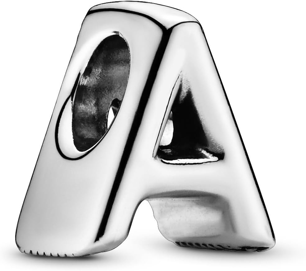 image:imagePandora Jewelry Letter A Alphabet Charm Beautiful Charm Letter for Pandora Charm Bracelets Silver No Box