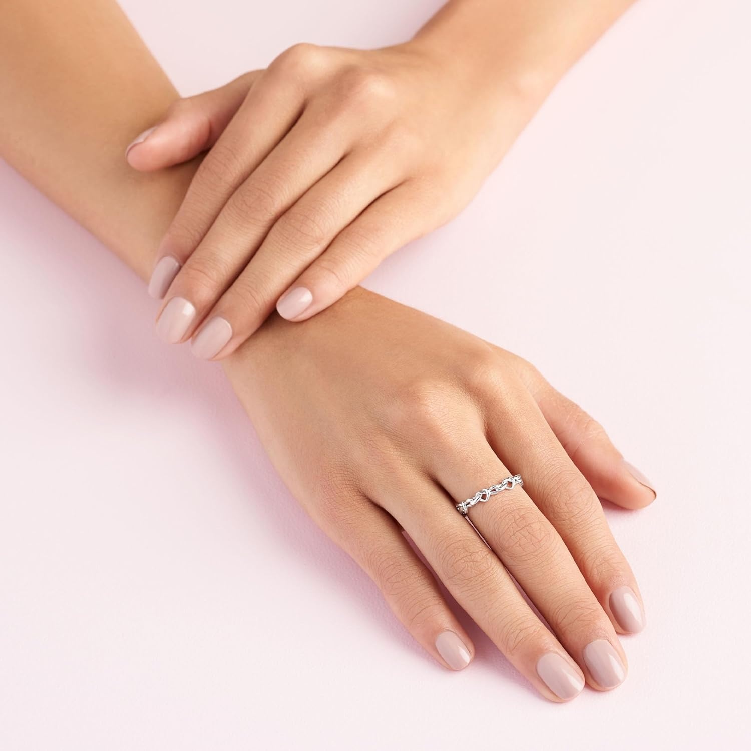 image:imagePandora Knotted Hearts Ring Symbol of Unbreakable Love Promise Ring for Women Layering or Stackable Ring With Gift Box