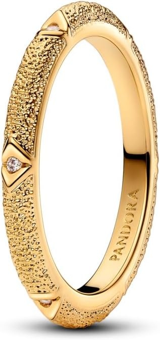 image:imagePandora Me Texture amp Stones Ring 14k GoldPlated Ring with Cubic Zirconia Gift for Women Includes Gift Box9