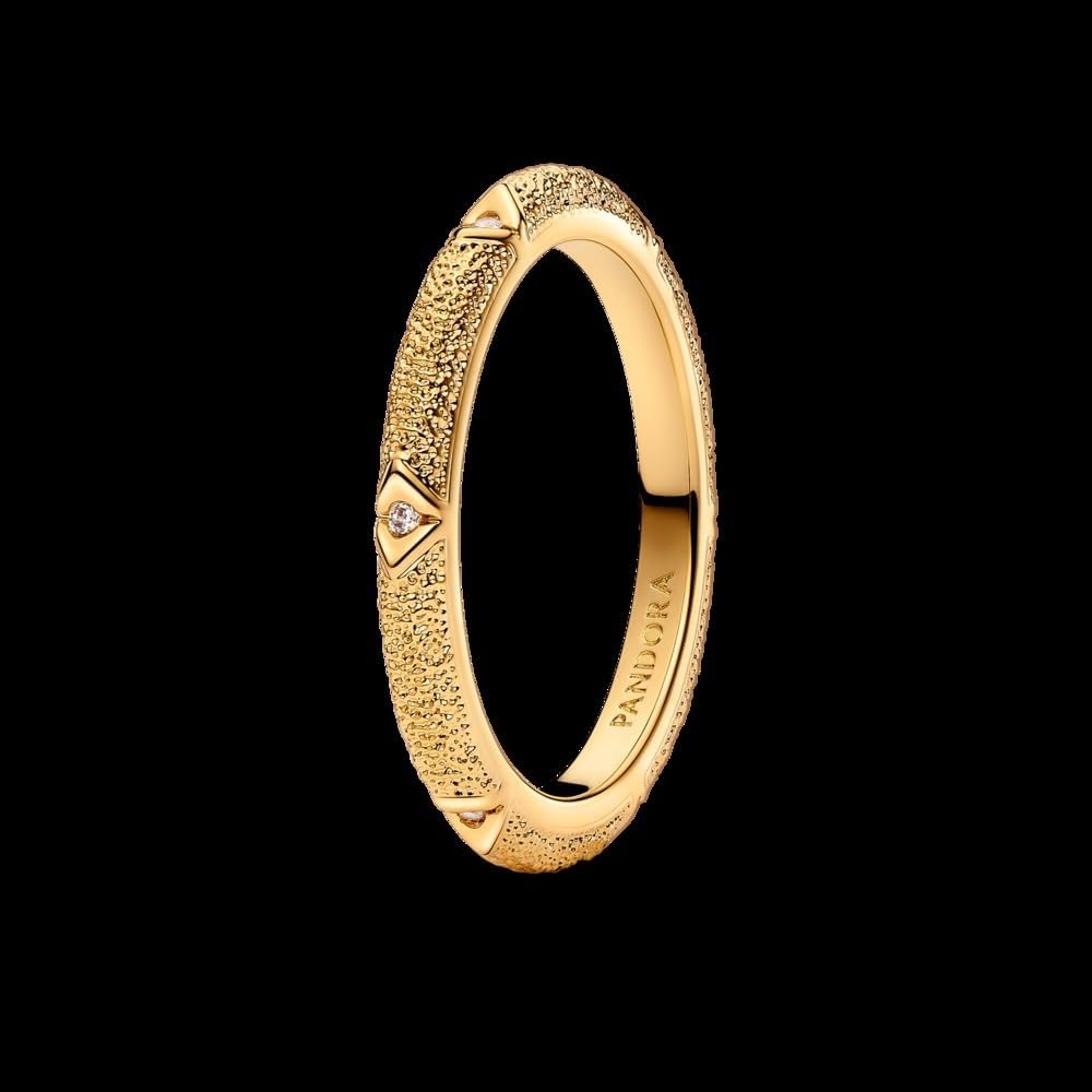 image:imagePandora Me Texture amp Stones Ring 14k GoldPlated Ring with Cubic Zirconia Gift for Women Includes Gift Box9