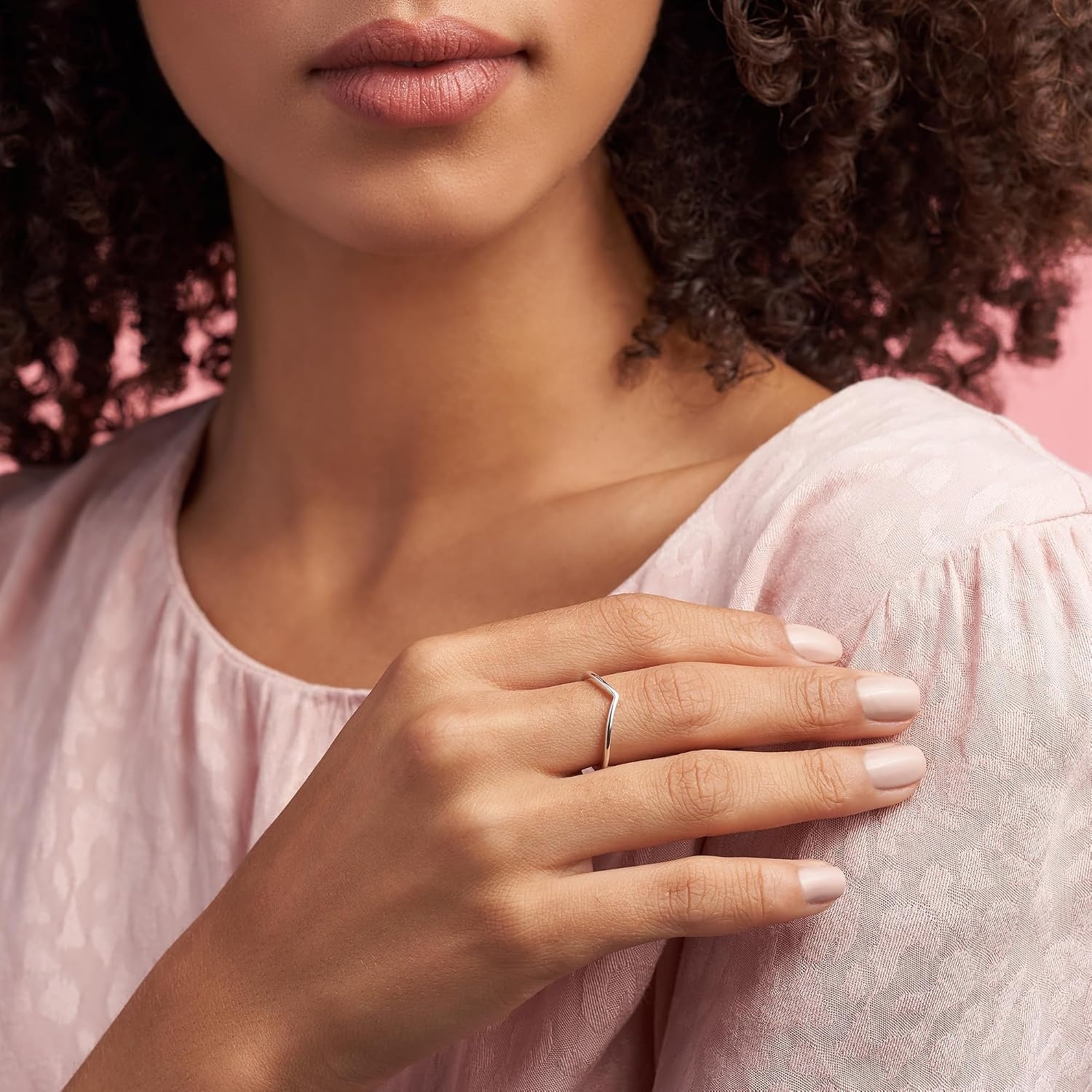 image:imagePandora Polished Wishbone Ring Minimalist Chevron Shape Ring Stackable Sterling Silver Ring for Women Gift for Her Sterling Silver With Gift Box