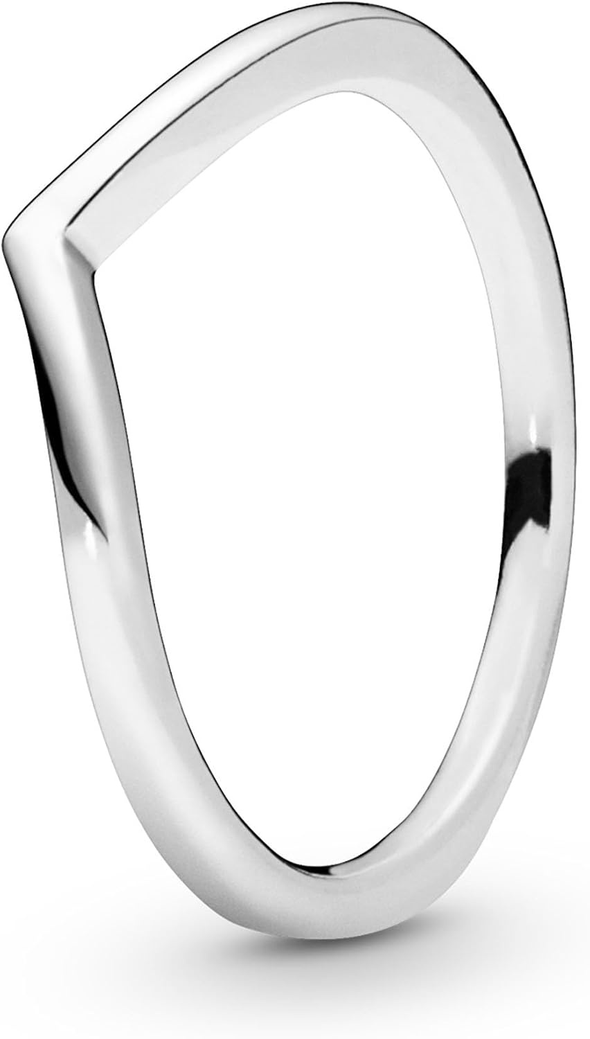 image:imagePandora Polished Wishbone Ring Minimalist Chevron Shape Ring Stackable Sterling Silver Ring for Women Gift for Her Sterling Silver With Gift Box