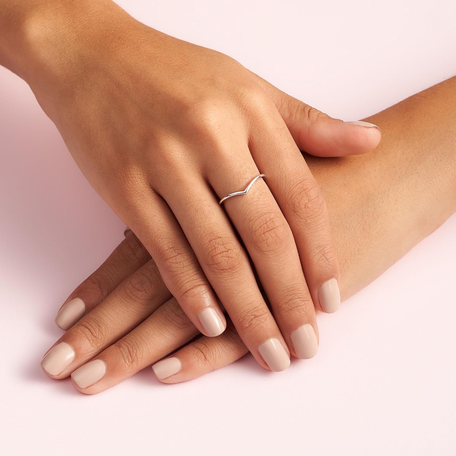 image:imagePandora Polished Wishbone Ring Minimalist Chevron Shape Ring Stackable Sterling Silver Ring for Women Gift for Her Sterling Silver With Gift Box
