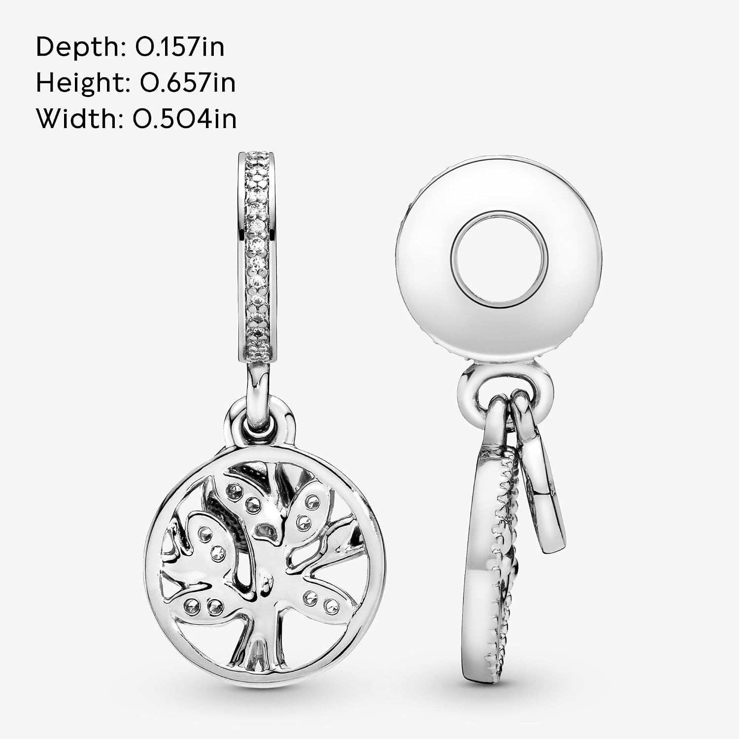 image:imagePandora Sparkling Family Tree Dangle Compatible Moments 14K Gold amp Sterling Silver Charm with Cubic Zirconia Gift with Gift Box
