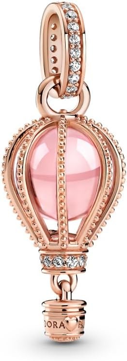 image:imagePandora Sparkling Pink Hot Air Balloon Dangle Charm Gift for Her Rose with Cubic Zirconia with Present Box