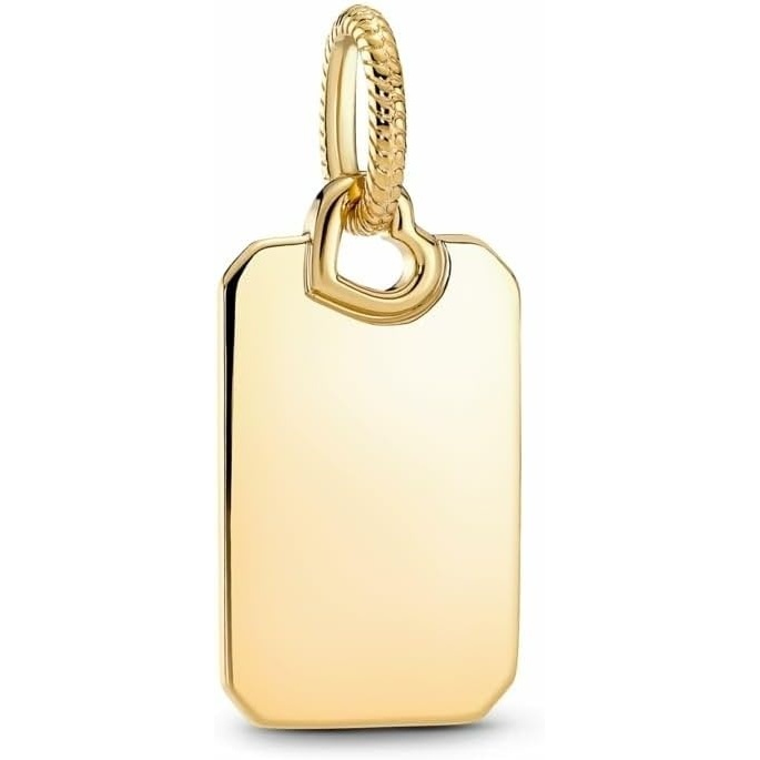image:imagePANDORA Engravable Rectangle Tag Pendant 14K GoldPlated Engravable Pendant for Women PANDORA Moments Jewelry Gifts for Women Includes Gift Box