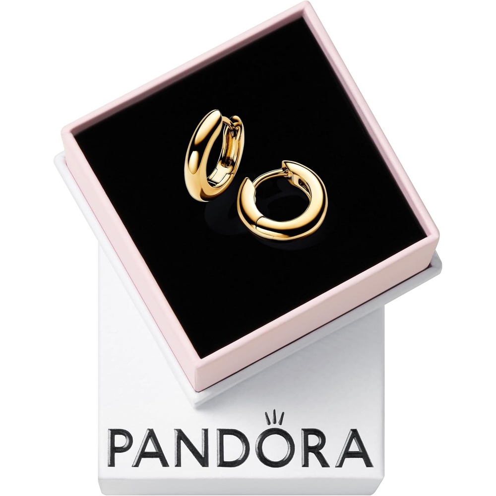 image:imagePANDORA Essence Round Hoop Earrings 14k GoldPlated Earrings Gift for Women Includes Gift Box