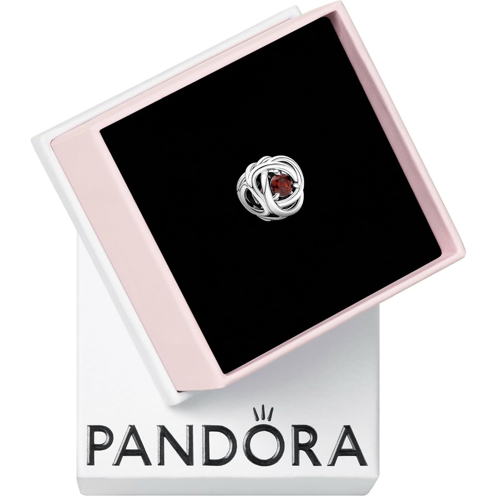 image:imagePANDORA Eternity Circle Charm Compatible Moments Gift for Her Made with Sterling Silver and Manmade Crystals with Gift BoxRed