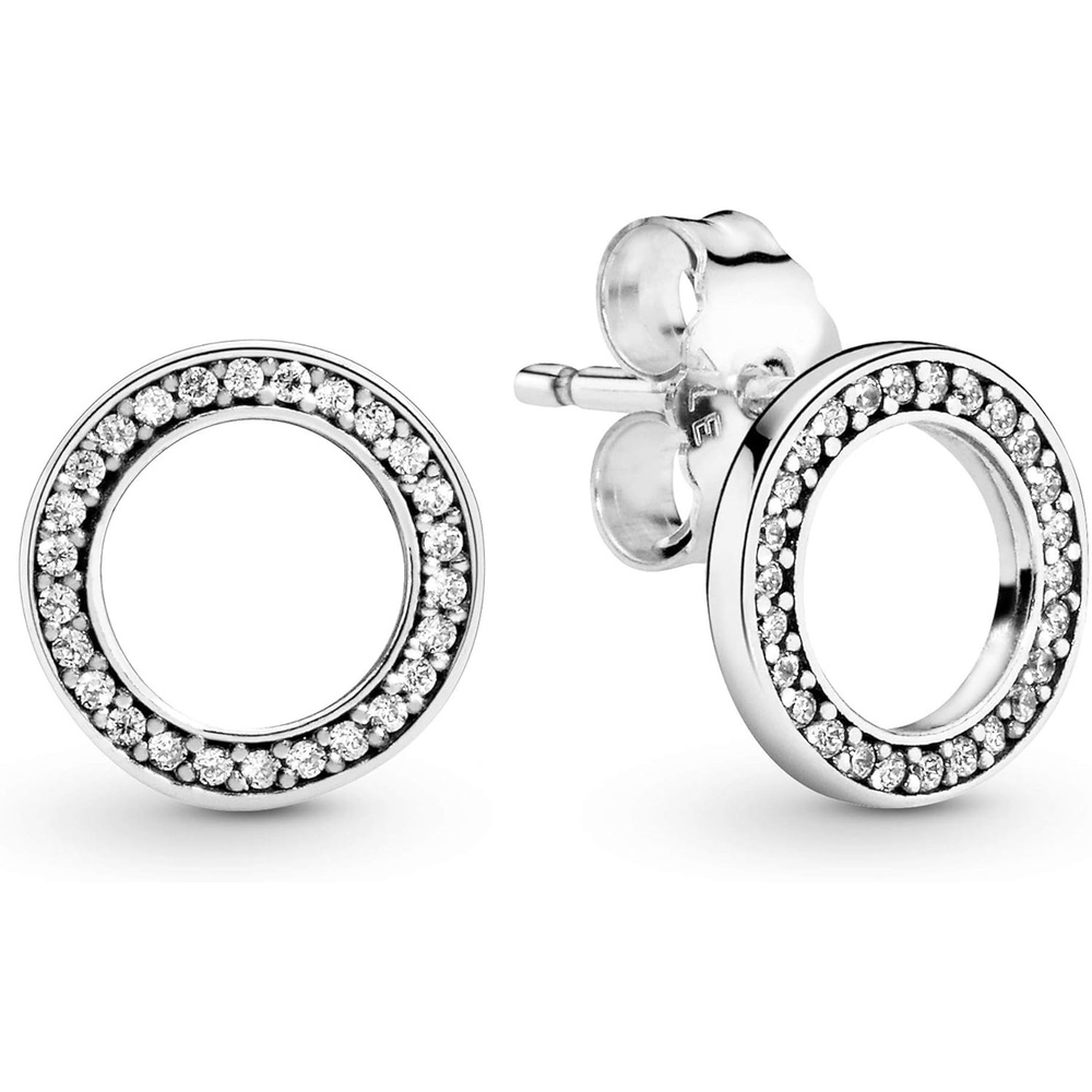 image:imagePANDORA Forever Stud Earrings Great Gift for Her Stunning Womens Earrings Sterling Silver amp Cubic Zirconia
