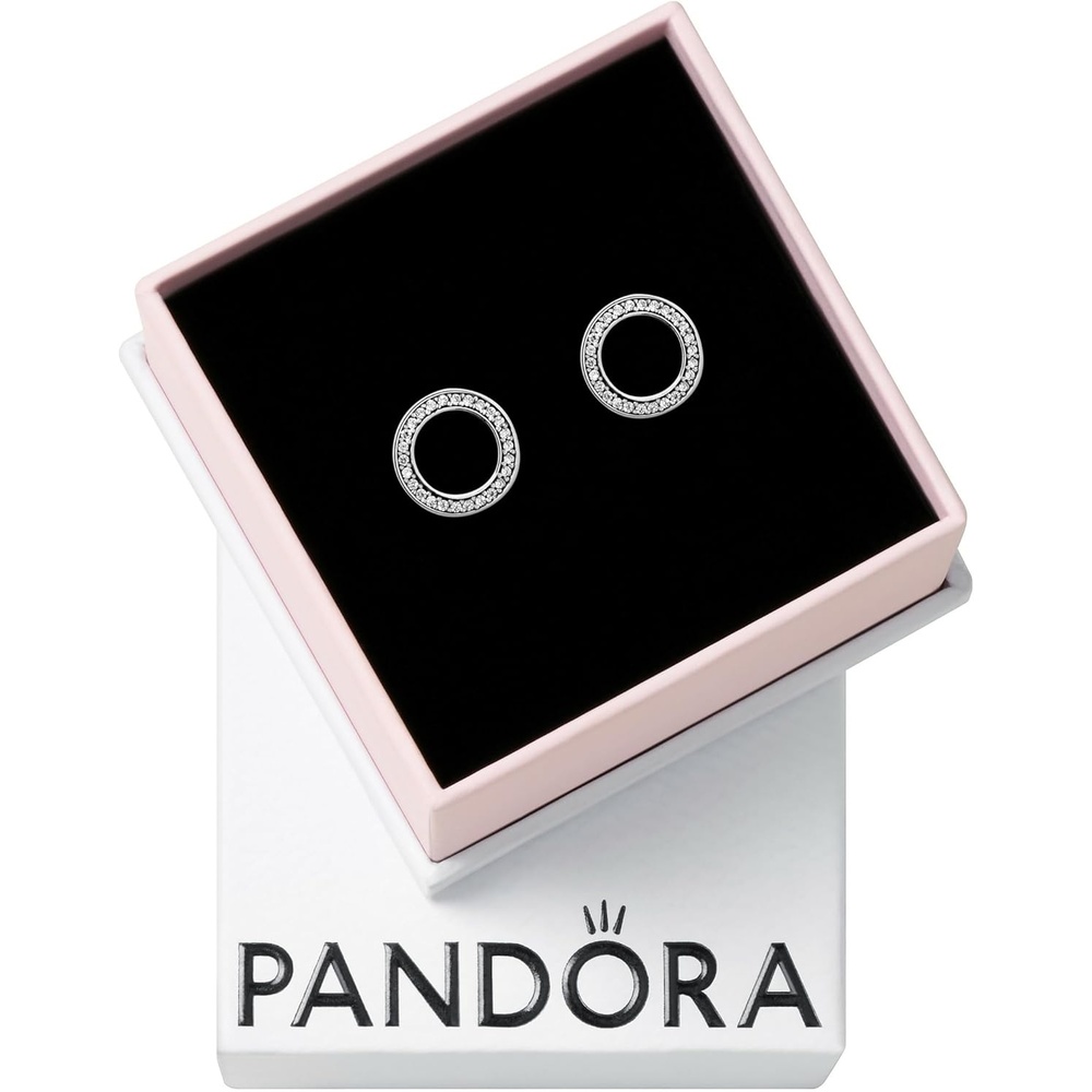 image:imagePANDORA Forever Stud Earrings Great Gift for Her Stunning Womens Earrings Sterling Silver amp Cubic Zirconia With Gift Box