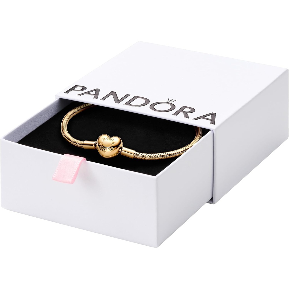 image:imagePANDORA Heart Clasp Snake Chain Bracelet Compatible Moments Charms Gift for Her Shine with Gift Box69 Inches