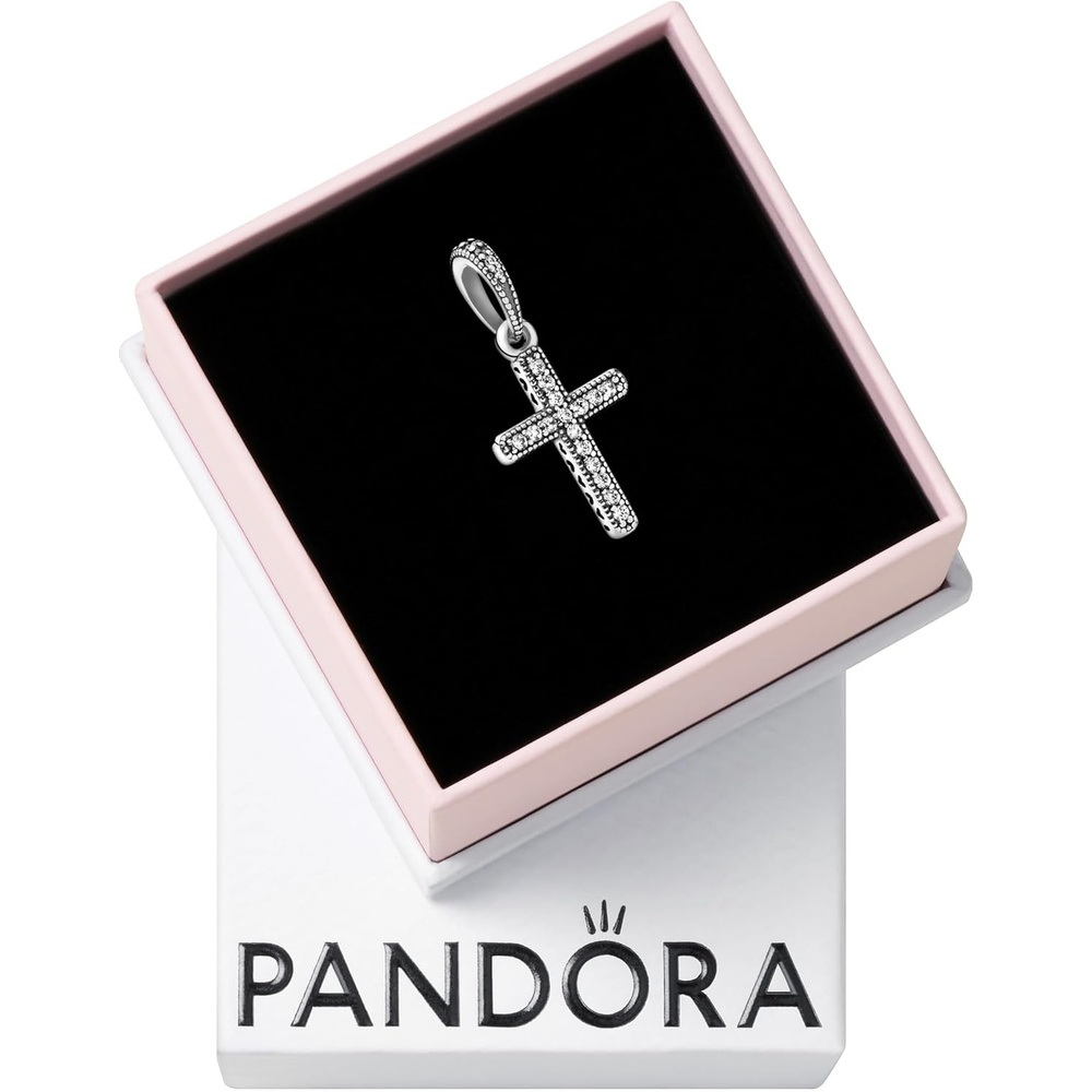 image:imagePANDORA Jewelry Sparkling Cross Cubic Zirconia Pendant in Sterling Silver Comes with Gift Box