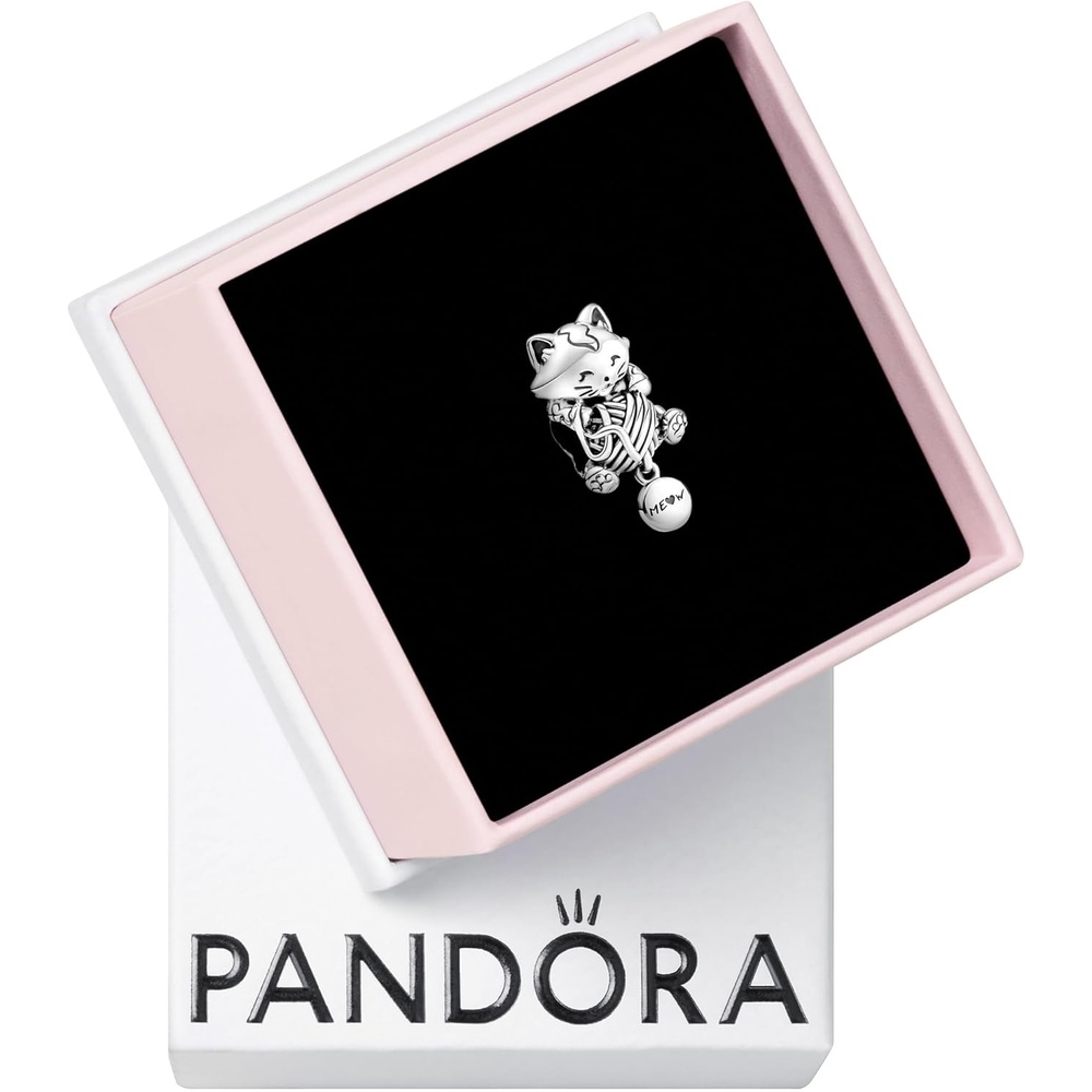 image:imagePANDORA Kitten amp Yarn Ball Charm Compatible with PANDORA Moments Jewelry for Women Gift for Women Made with Sterling Silver With Gift Box