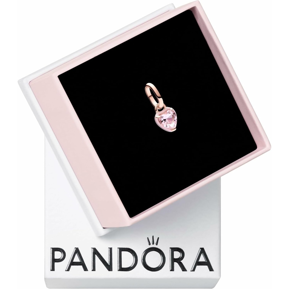 image:imagePANDORA ME Pink Chakra Heart Mini Dangle Charm 14K Rose GoldPlated Charm with ManMade Crystal amp Enamel Jewelry for Women Includes Gift Box