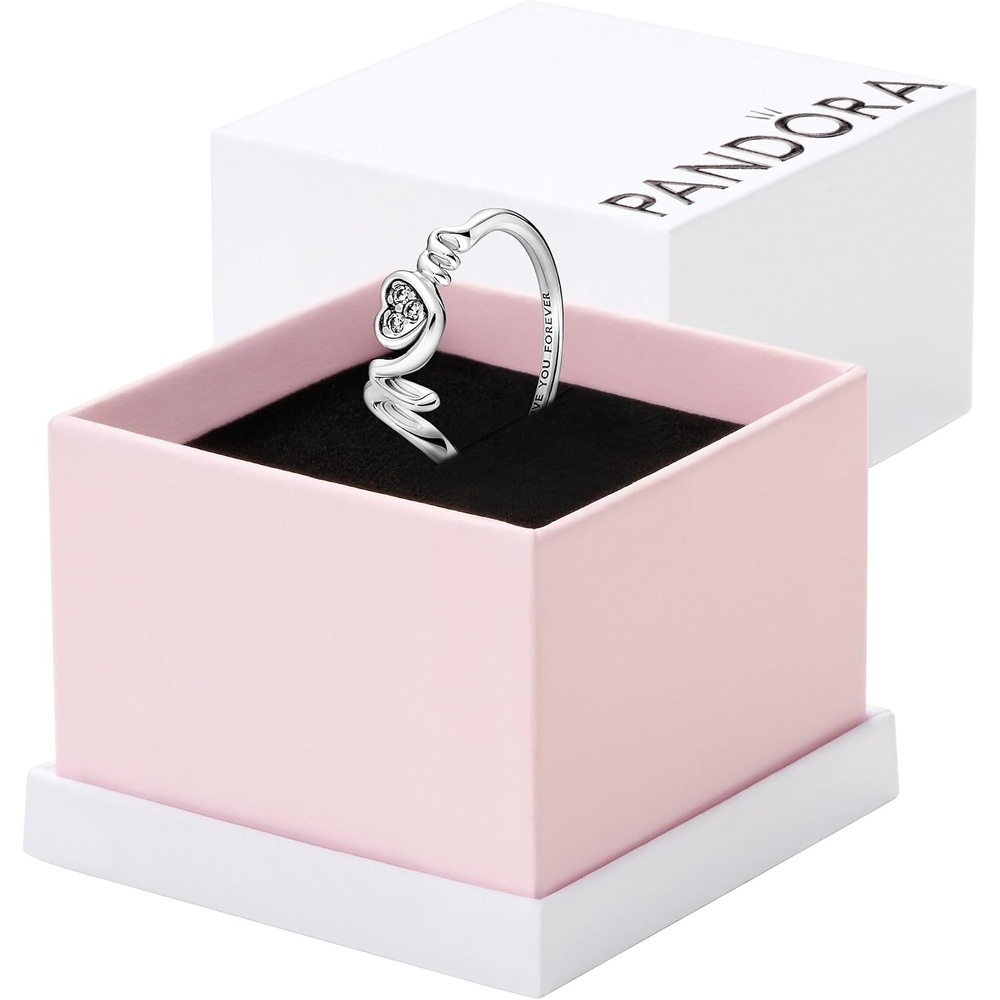 image:imagePANDORA Mom Pav Heart Ring  Gift for Her  Ring for Women  Gifts for Mom  Sterling Silver with Cubic Zirconia  With Gift Box