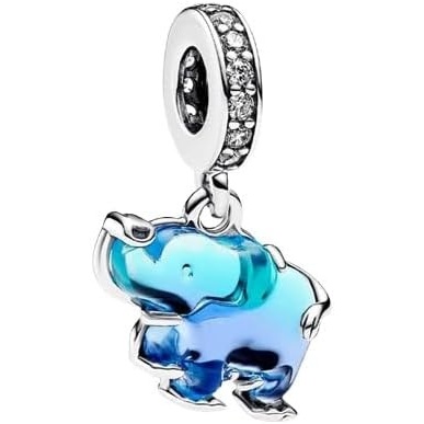 image:imagePANDORA Moments Blue Murano Glass Elephant Dangle Charm Sterling Silver Charm with Cubic Zirconia amp Blue Murano Glass Gift for Women Includes Gift Box