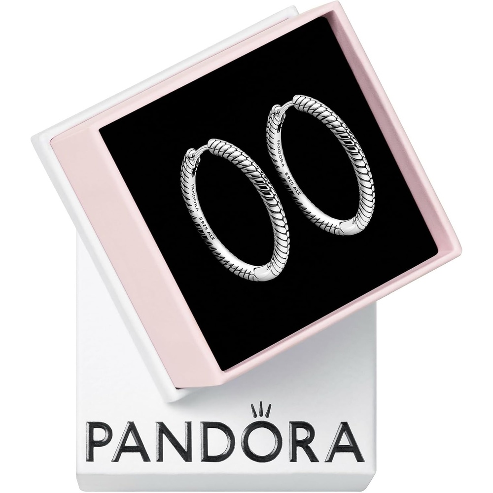 image:imagePANDORA Moments Charm Hoop Earrings Great Gift for Women Stunning Womens Earrings Sterling Silver With Gift Box