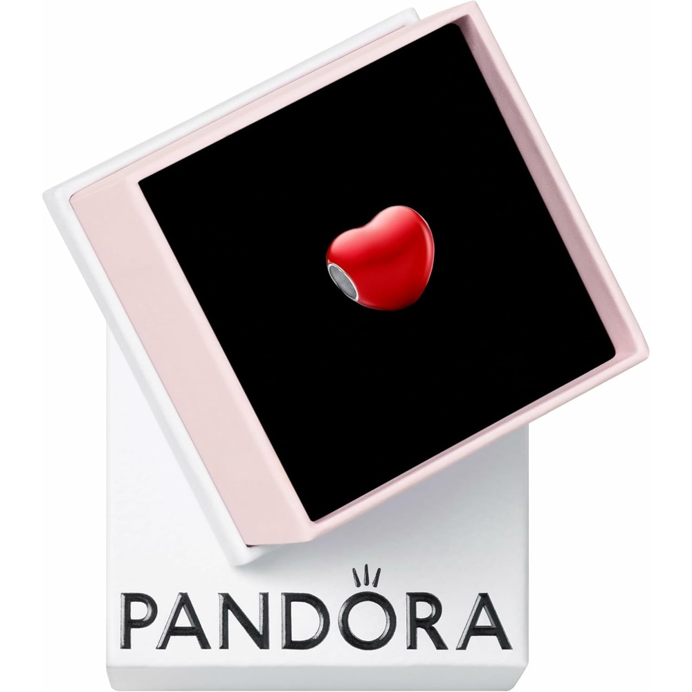 image:imagePANDORA Moments ColorChanging Hidden Message Heart Charm Sterling Silver Charm with Red Enamel Jewelry for Women Includes Gift Box