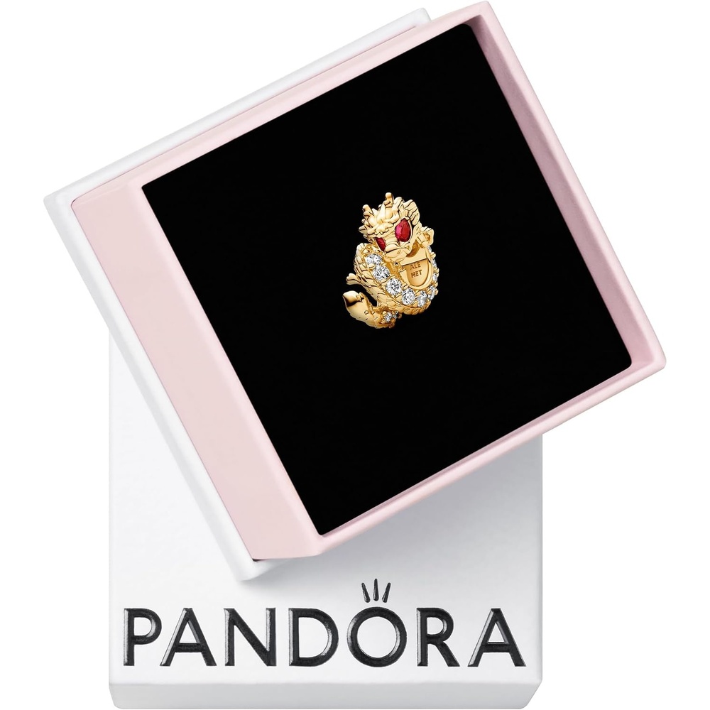 image:imagePANDORA Moments Dragon Charm 14K GoldPlated Charm Jewelry for Women Includes Gift Box
