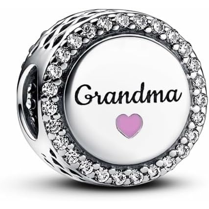 image:imagePANDORA Moments Engravable Grandma Charm Gold Plated Charm with Cubic Zirconia Jewelry for Women Includes Gift Box