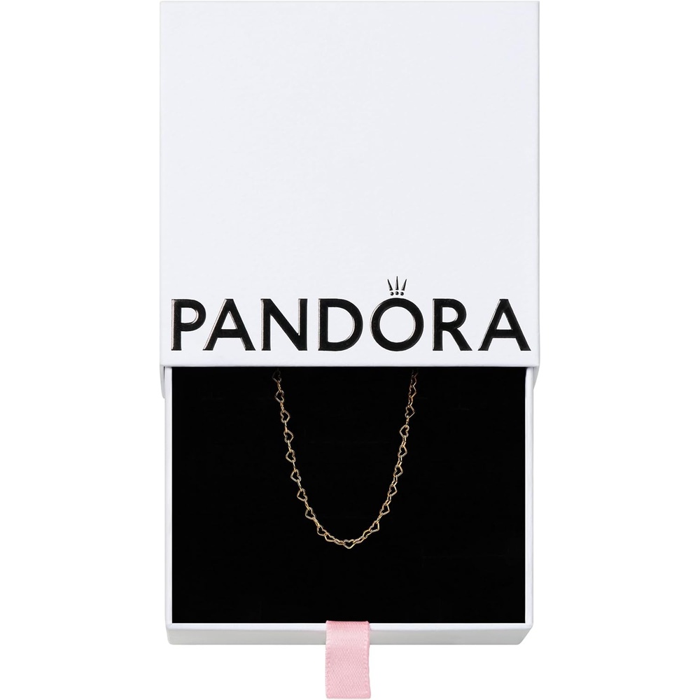 image:imagePANDORA Moments Linked Hearts Collier Necklace Gift for Women Includes Gift Box Size 177Gold