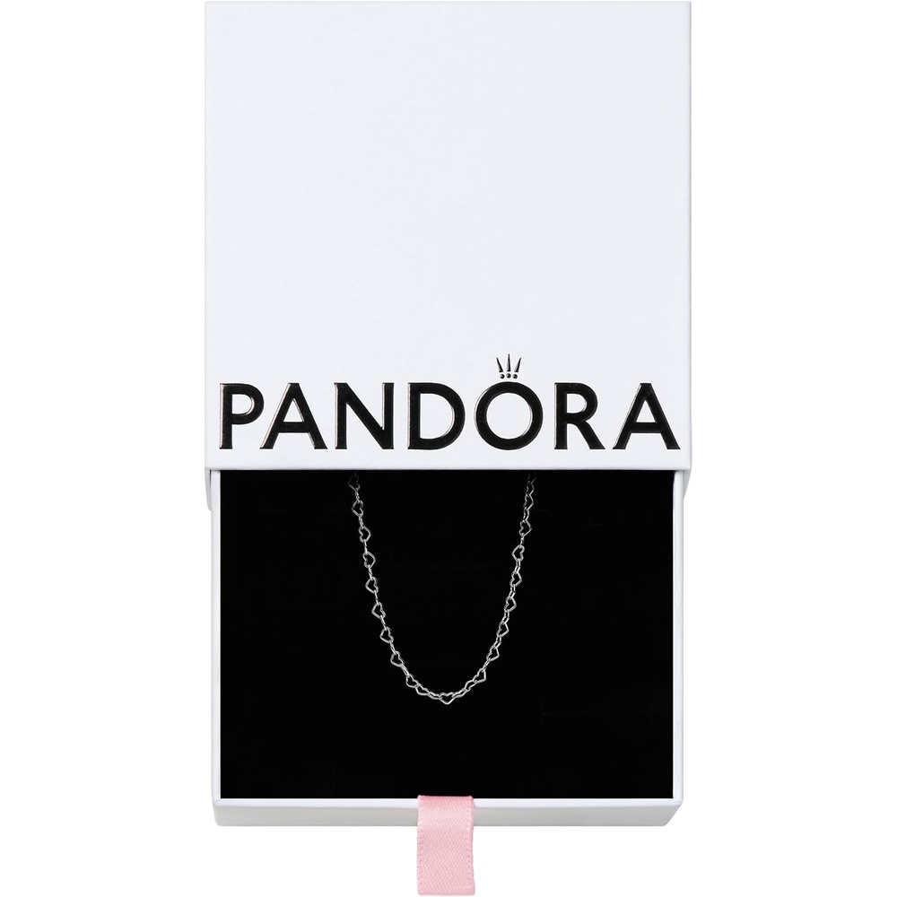 image:imagePANDORA Moments Linked Hearts Collier Necklace Gift for Women Includes Gift Box Size 177Sterling silver