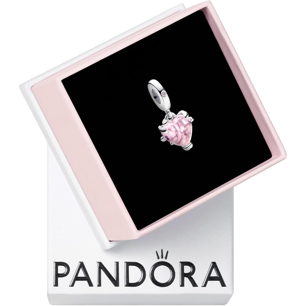image:imagePANDORA Pink Family Tree amp Heart Dangle Charm Compatible with PANDORA Moments Gift for Her Sterling Silver with Pink Crystal With Gift Box