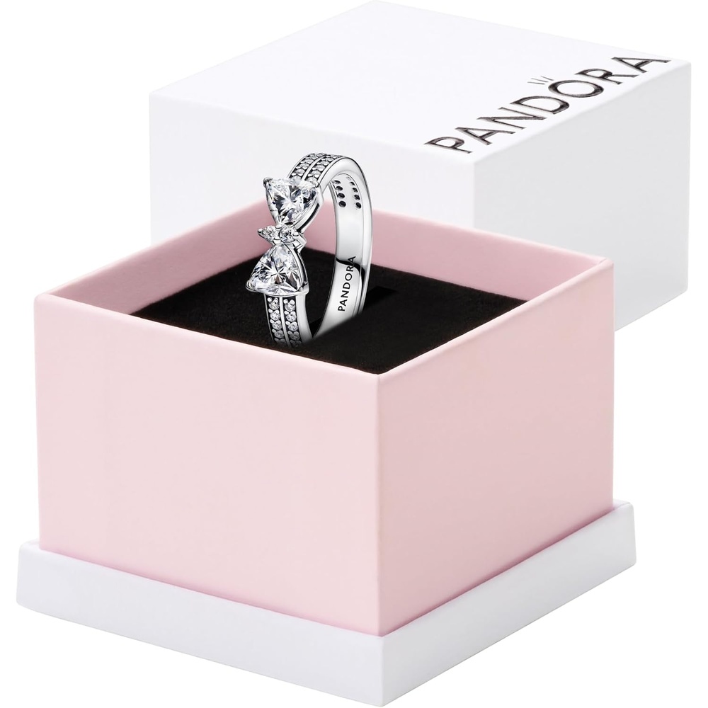 image:imagePANDORA Sparkling Bow DoubleRow Ring