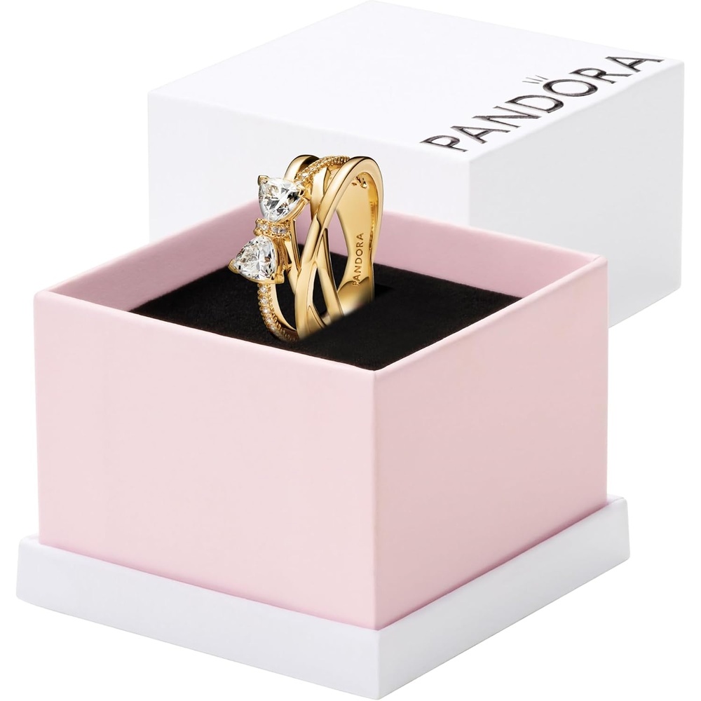 image:imagePANDORA Sparkling Bow amp Crossover Band Ring