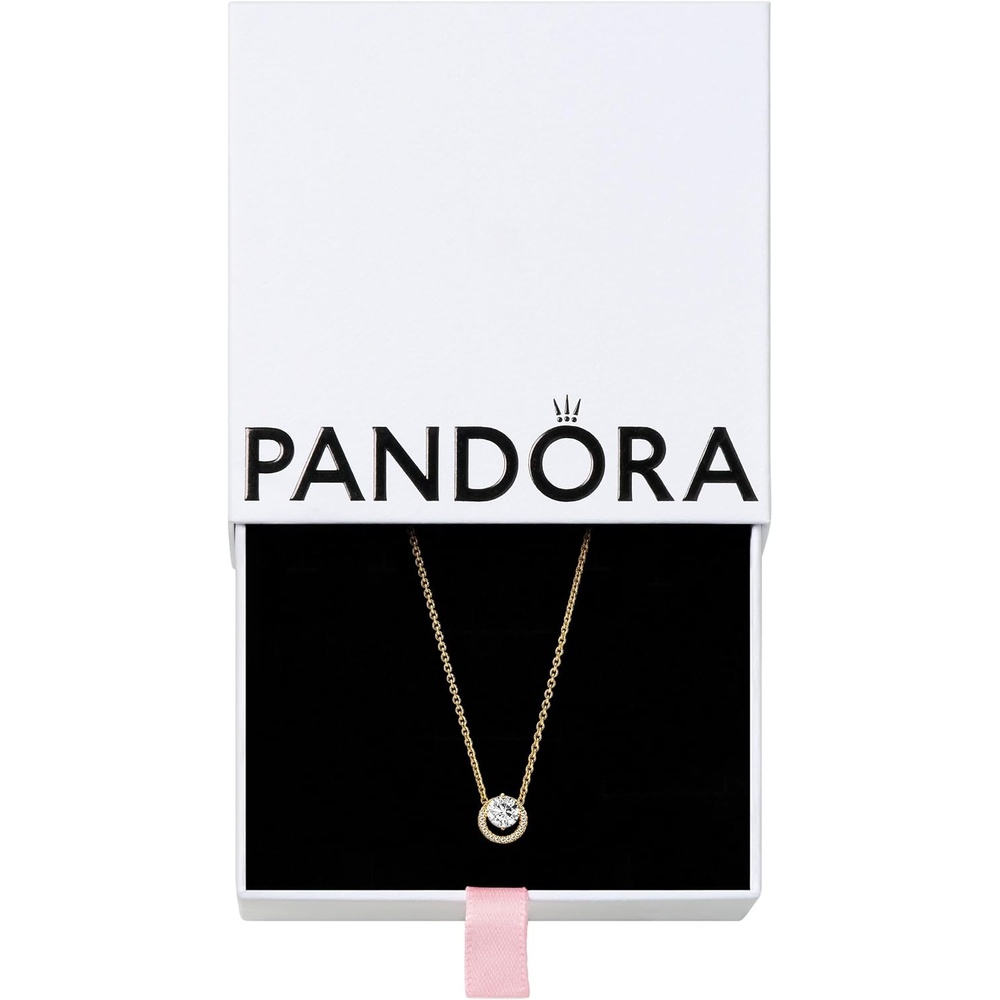 image:imagePANDORA Sparkling Round Halo Pendant Collier Necklace Gift for Women Includes Gift Box 177Yellow Gold