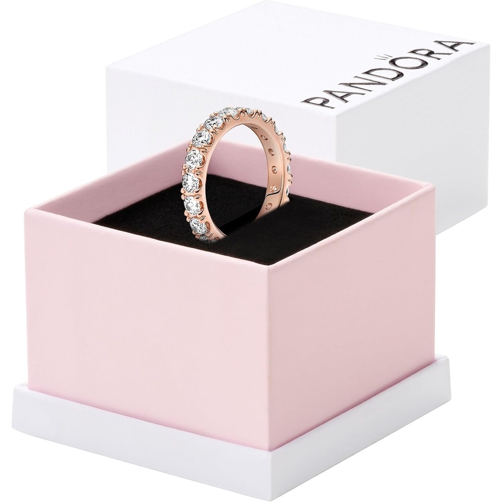 image:imagePANDORA Sparkling Row Eternity Ring Ring for Women Layering or Stackable Ring Gift for Her Shine with Cubic Zirconia With Gift BoxRose Gold