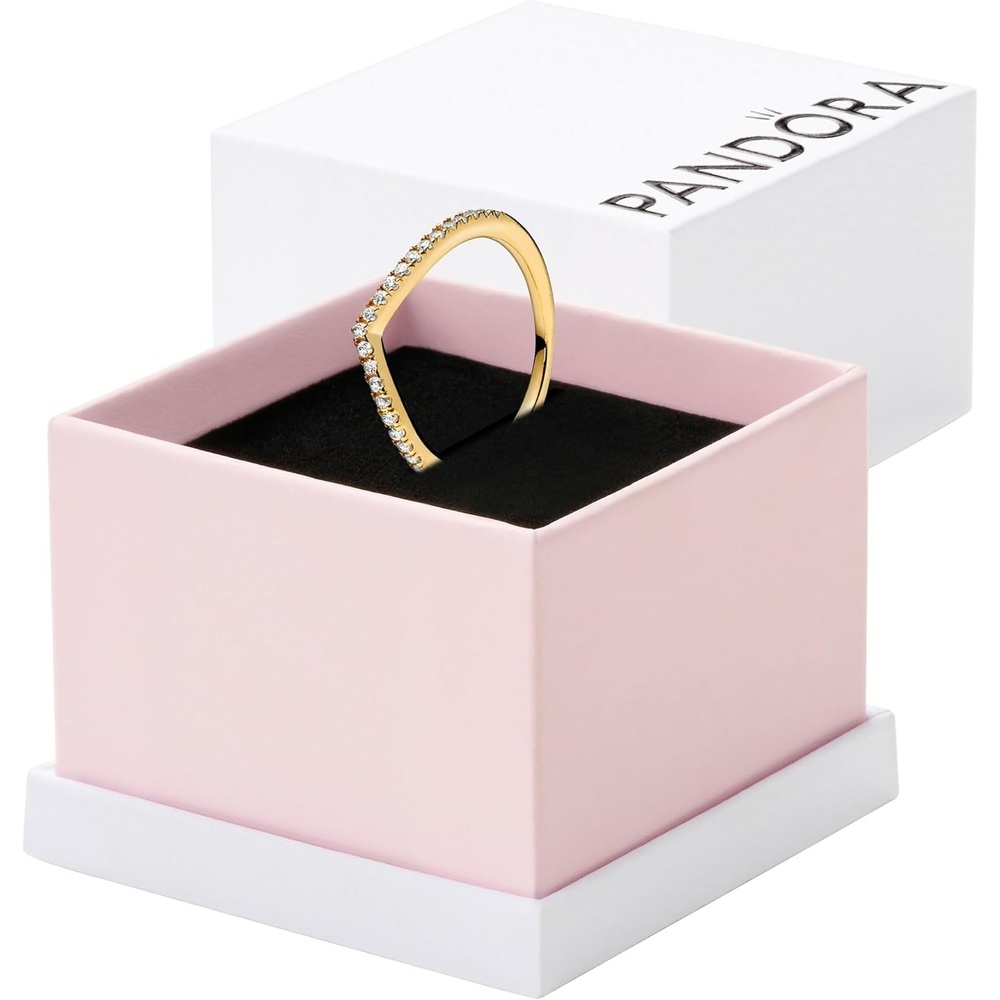 image:imagePANDORA Sparkling Wishbone Ring  Stackable Rose Gold Ring for Women  Gift for Her  With Gift BoxYellow Gold
