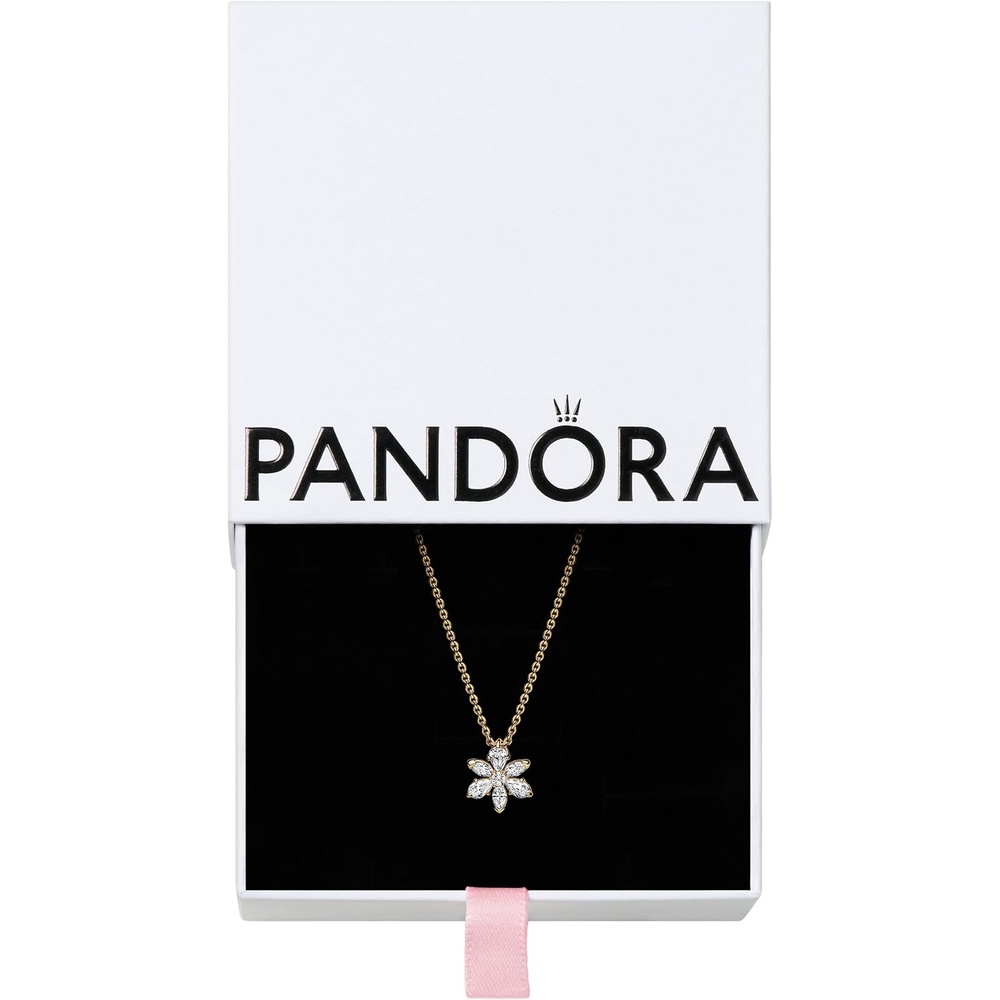 image:imagePANDORA Timeless Sparkling Herbarium Cluster Pendant Necklace 14K GoldPlated Necklace with Cubic Zirconia Jewelry for Women Includes Gift Box Size 177
