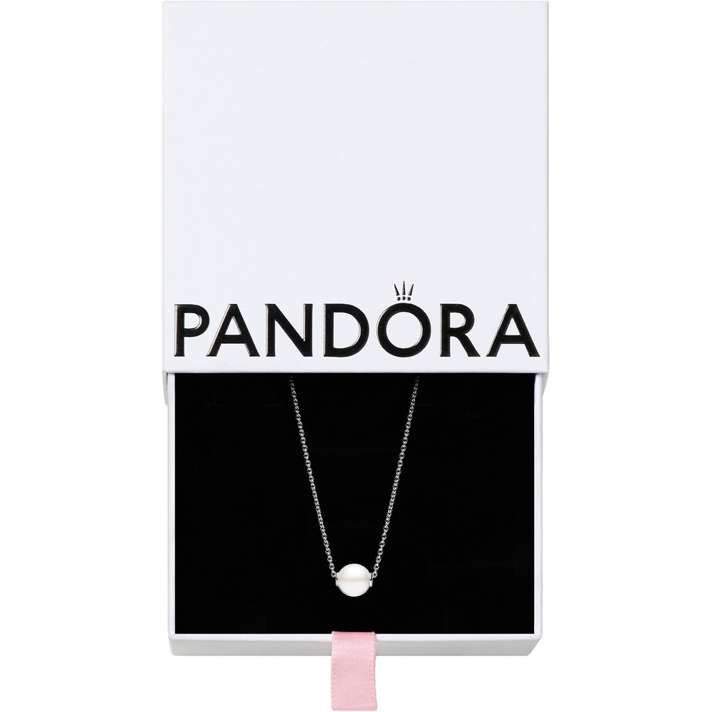 image:imagePANDORA Treated Freshwater Cultured Pearl Collier Necklace Sterling Silver Necklace with Treated Freshwater Cultured Pearl amp Cubic Zirconia for Women Gift for Women Includes Gift Box 177