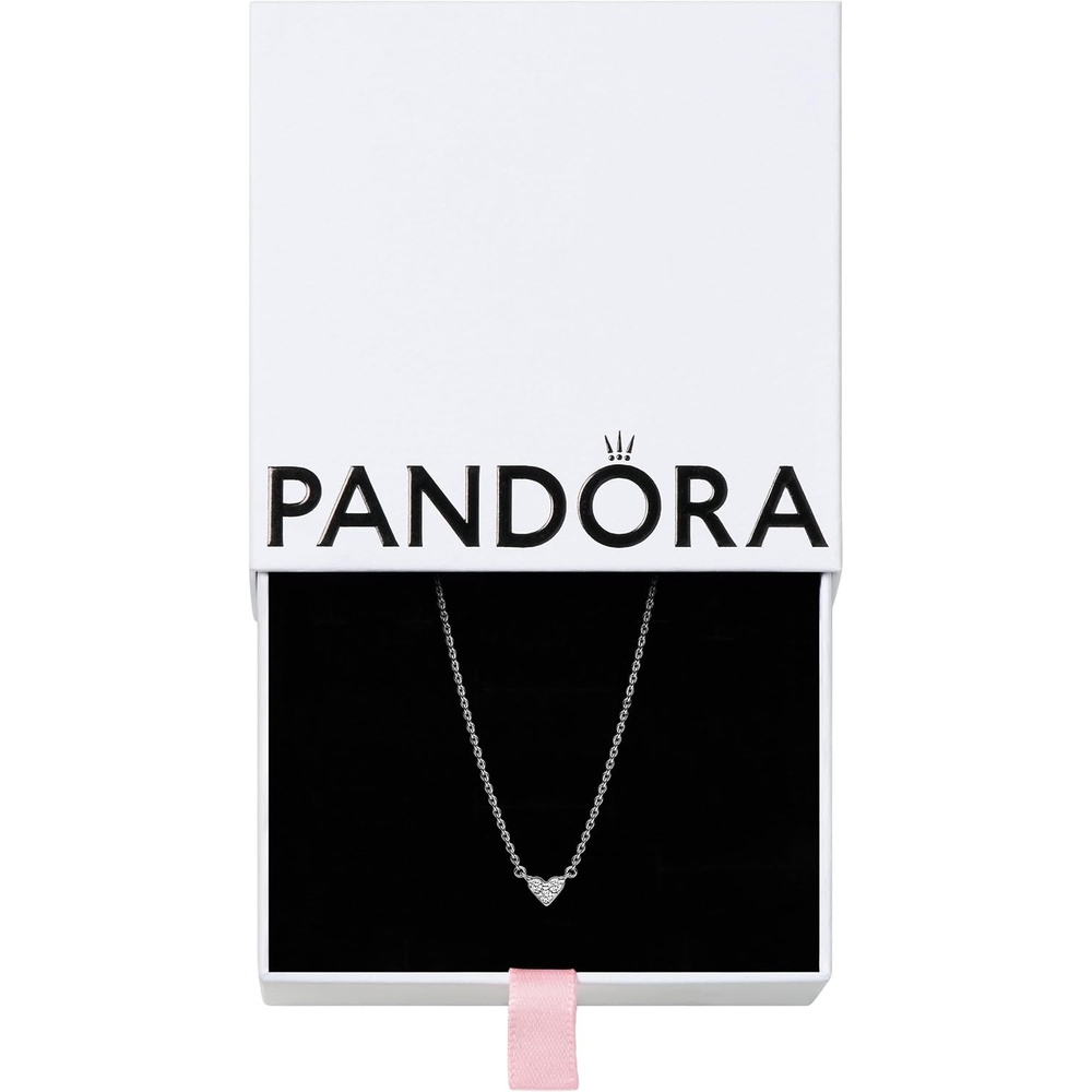 image:imagePANDORA Triple Stone Heart Collier Necklace  Gift for Her  Jewelry for Women  With Gift Box  177Sterling silver